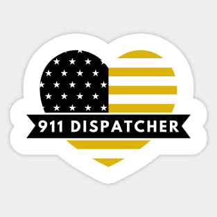 Dispatcher Heart for 911 Police First Responders Sticker